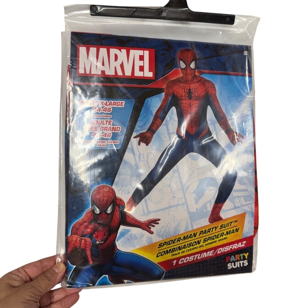 Marvel Adult Spider-Man Men's Size XL 44-46 One Piece Bodysuit Halloween Costume